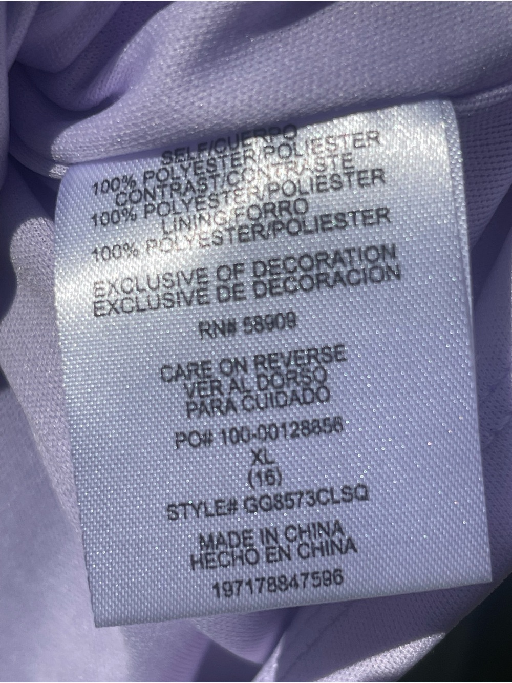 GB girls Lavender Sequin Long Sleeve Formal Dress - Picture 7 of 11